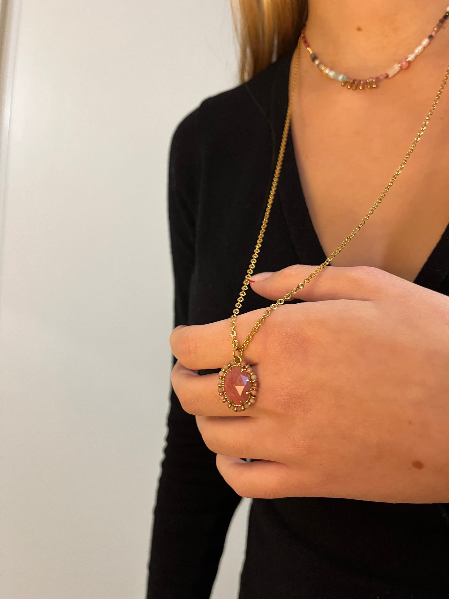 Maïa - Sautoir pierre rose