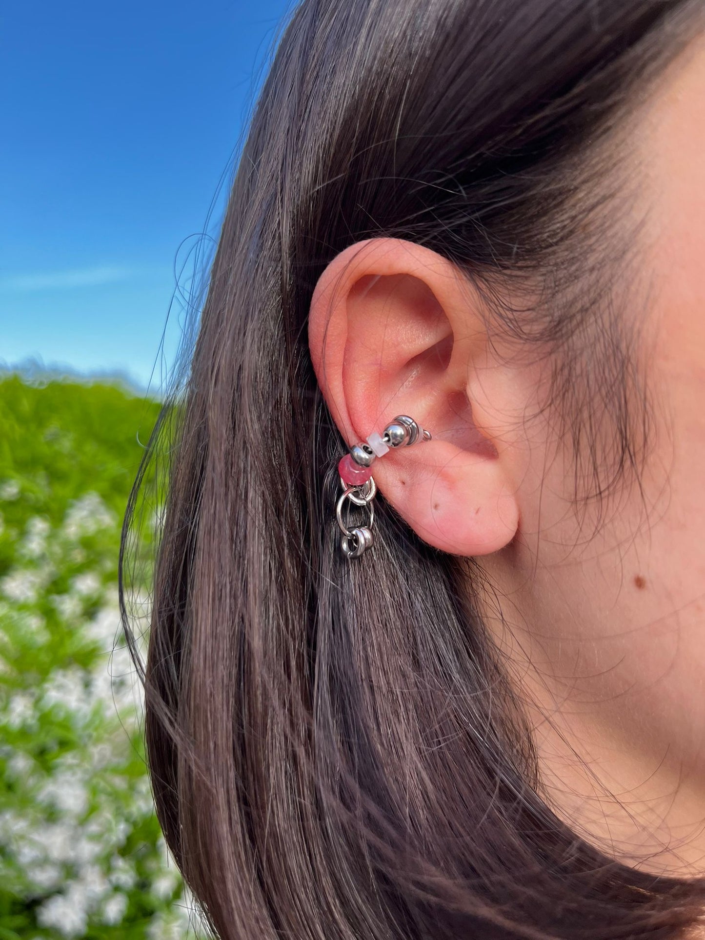 Ibiza - Ear cuff perlé rose