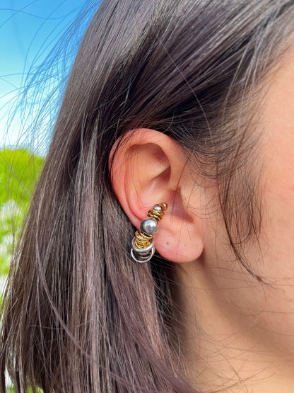 Kyoto - Ear cuff perlé bicolore