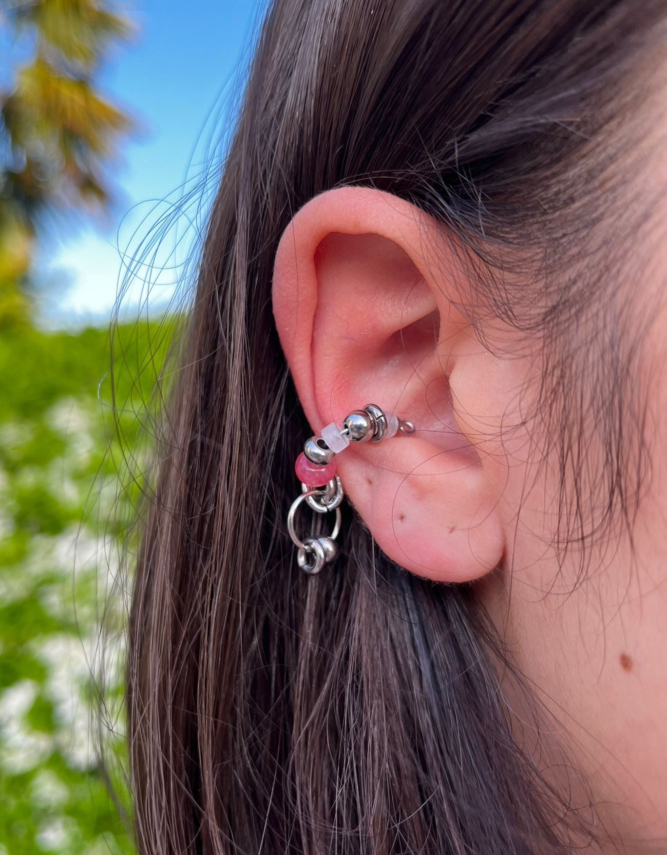 Ibiza - Ear cuff perlé rose
