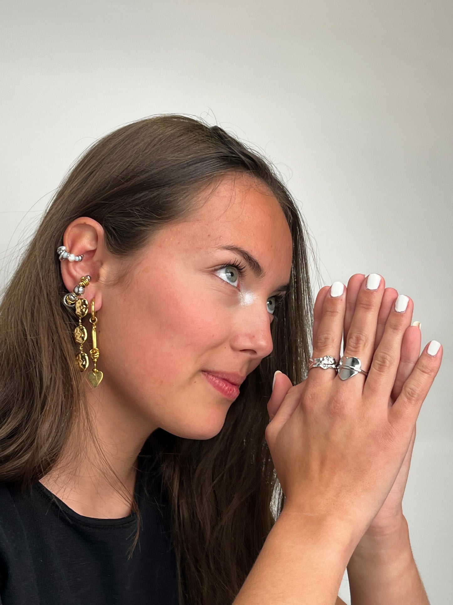 Rio - Ear cuff perlé bleu