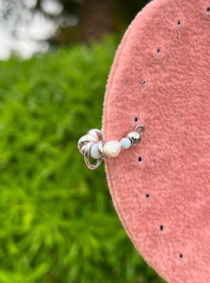 Rio - Ear cuff perlé bleu