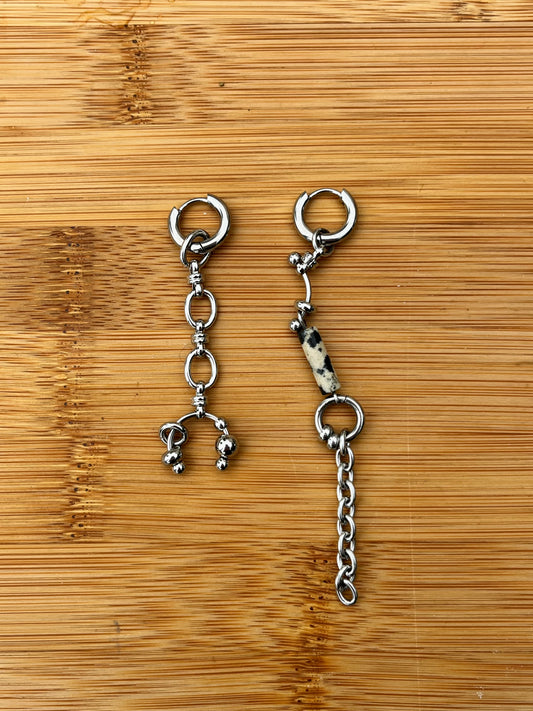 Séoul - Boucles dépareillées argentées