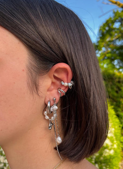 Rio - Ear cuff perlé bleu