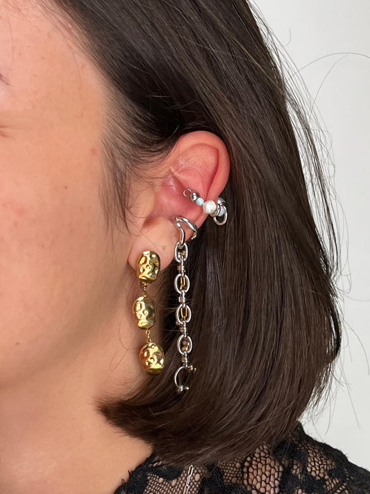 Jaipur - Ear cuff pendant bicolore