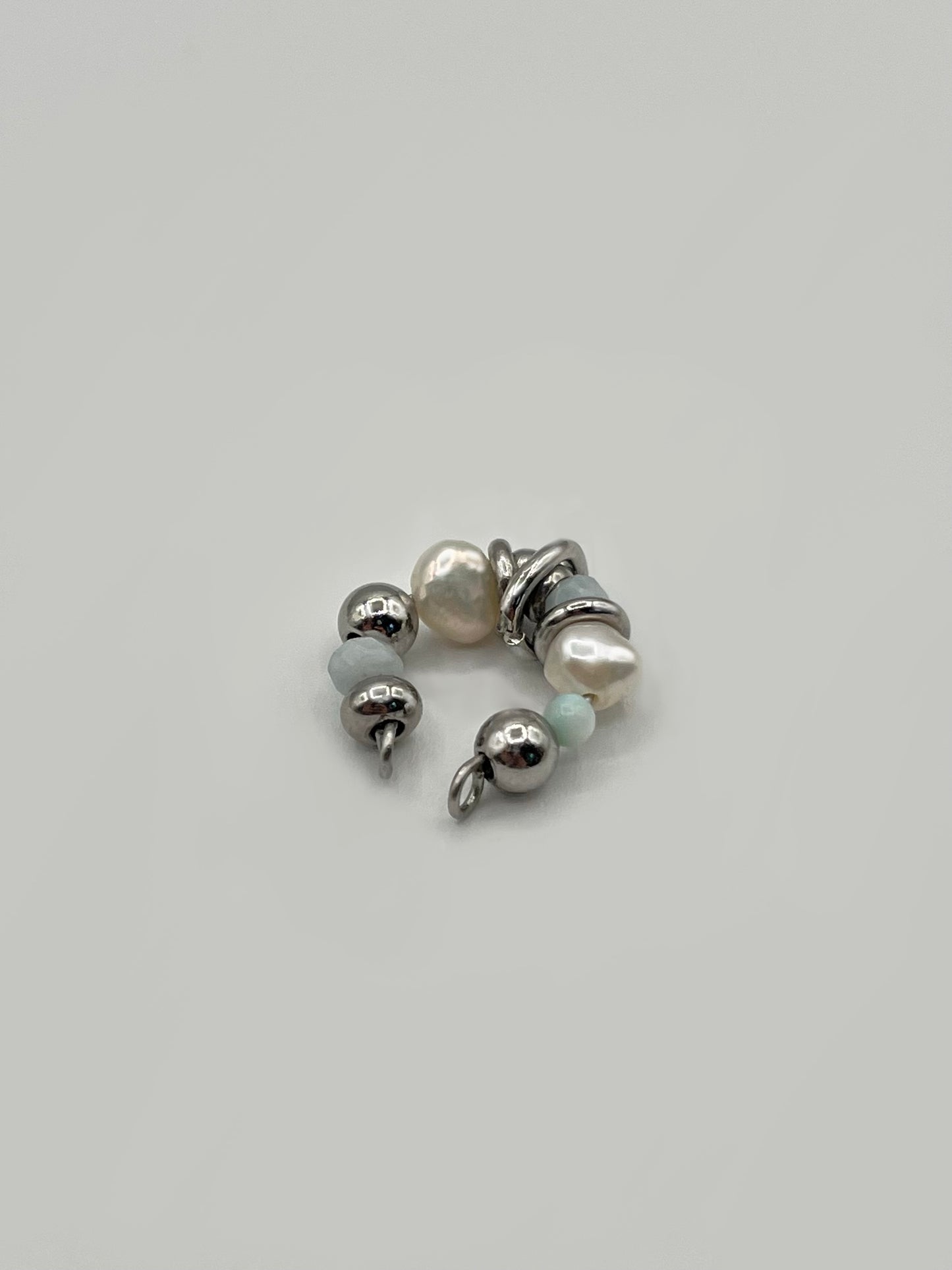 Rio - Ear cuff perlé bleu
